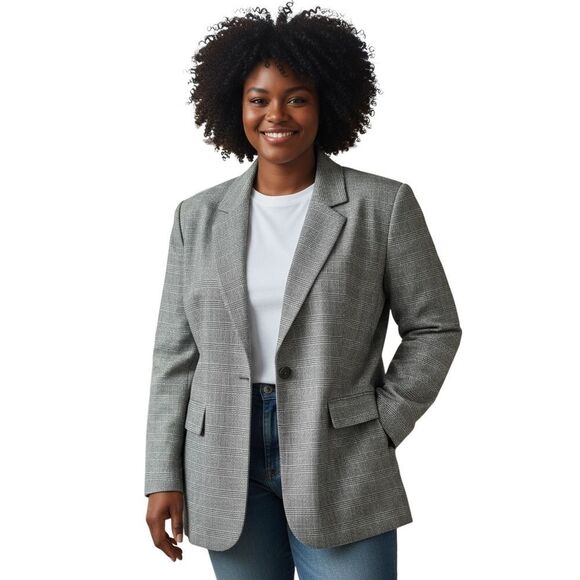 Vintage 90’s Plaid Unlined Women’s Jacket/Blazer Size: 18 - Picture 1 of 7